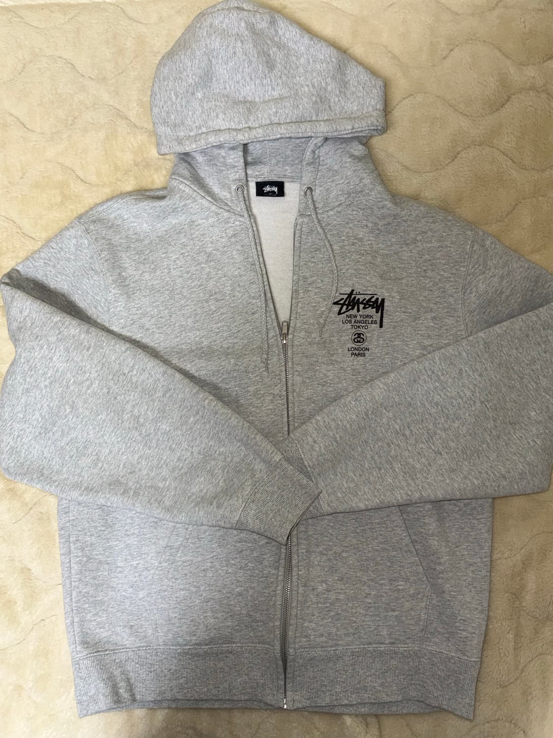 스투시 월드투어 후드집업 그레이 m 상품이미지1