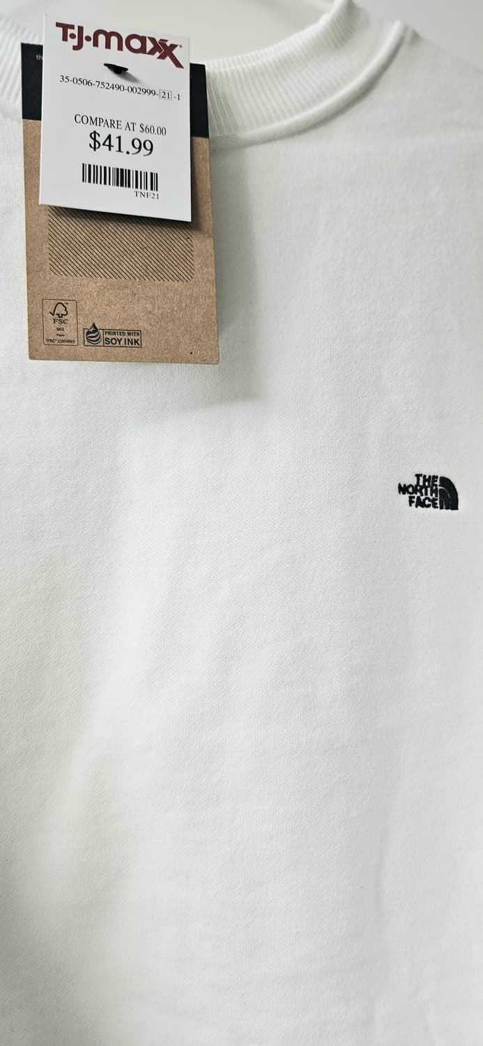 노스페이스 기모 화이트 맨투맨 상품이미지2