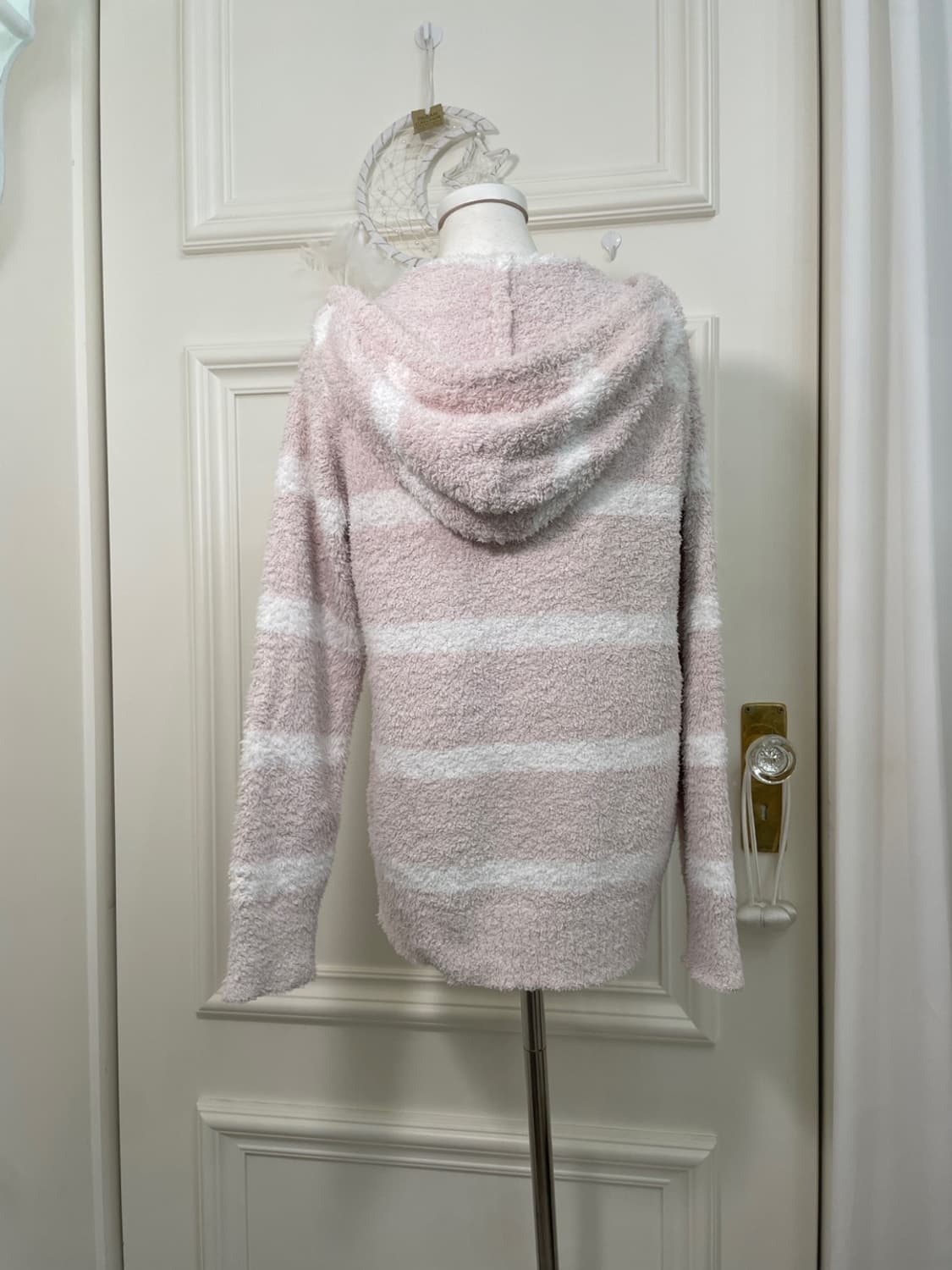 GELATO PIQUE pink ivory stripe soft hood 상품이미지3