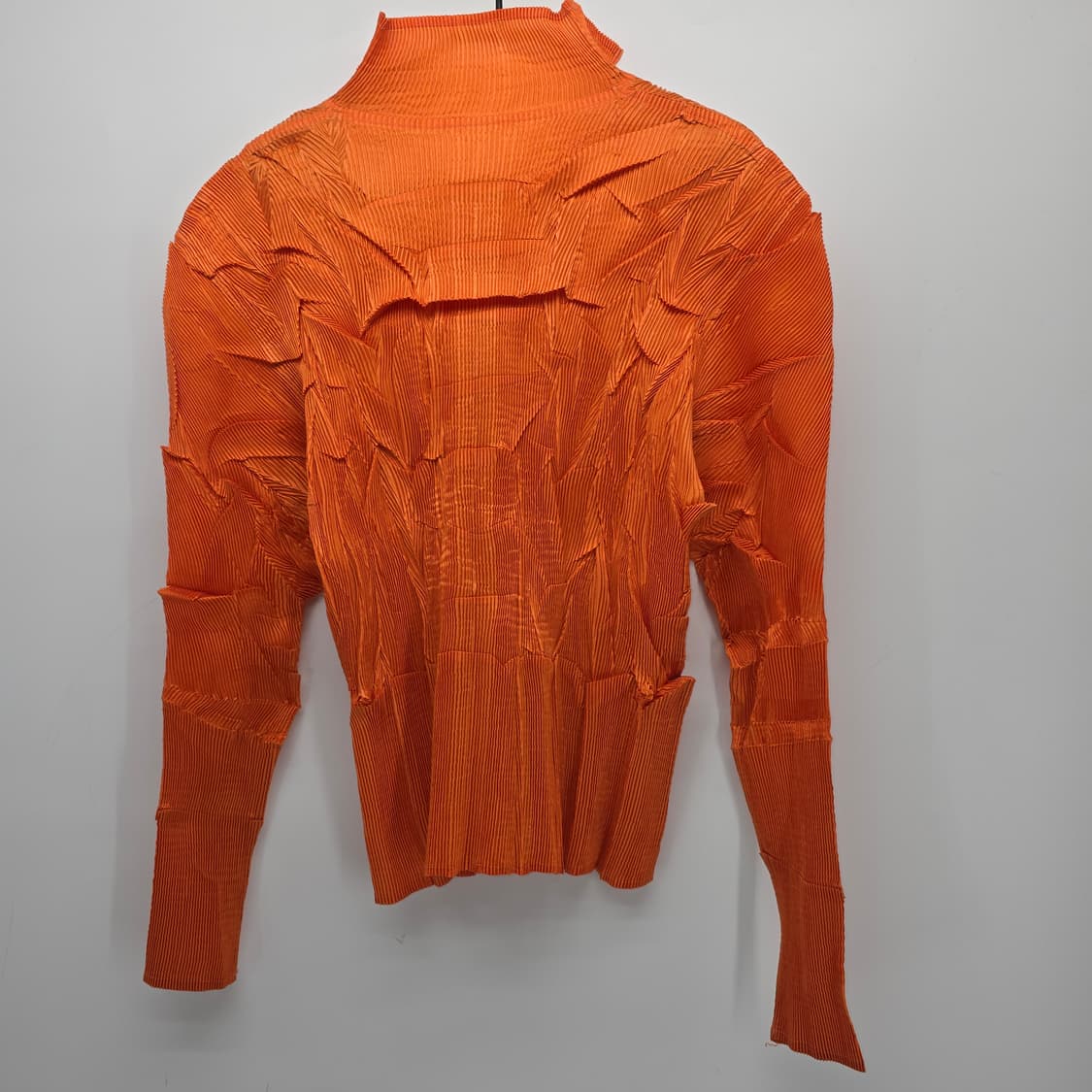 유니크 플리츠 텍스처 오렌지 셔츠 블라우스 상품이미지7