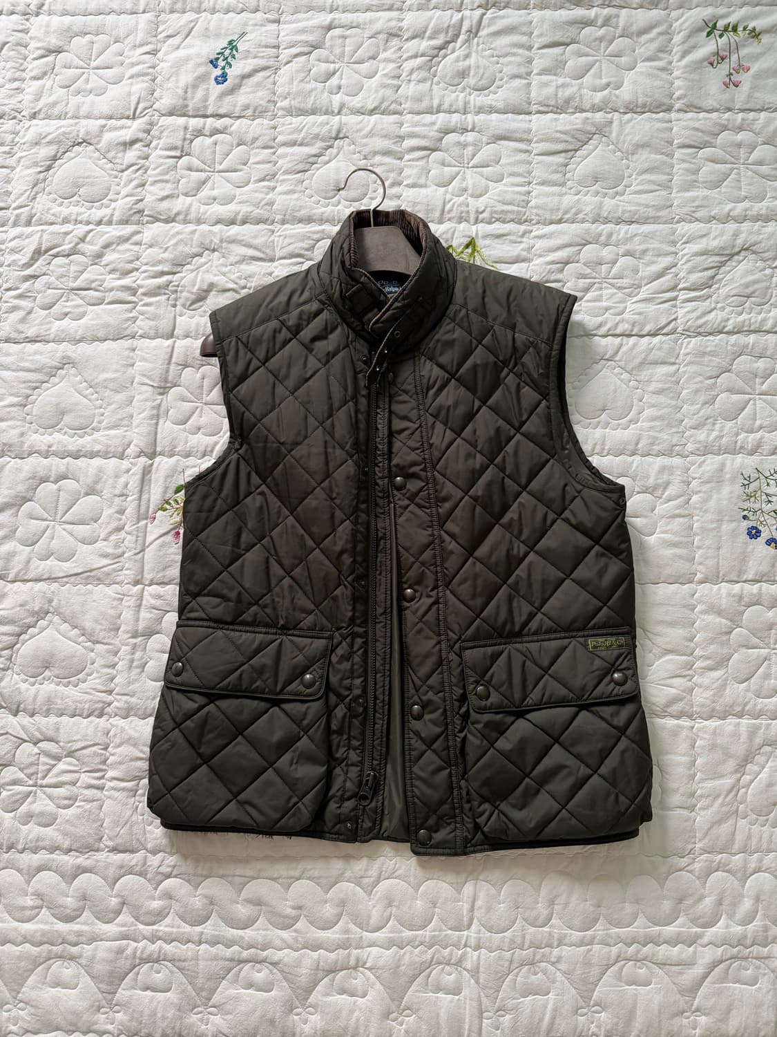 (국내매장) 폴로랄프로렌 베스트 퀄팅 송아지가죽 디테일 투포켓 자켓 상품이미지3