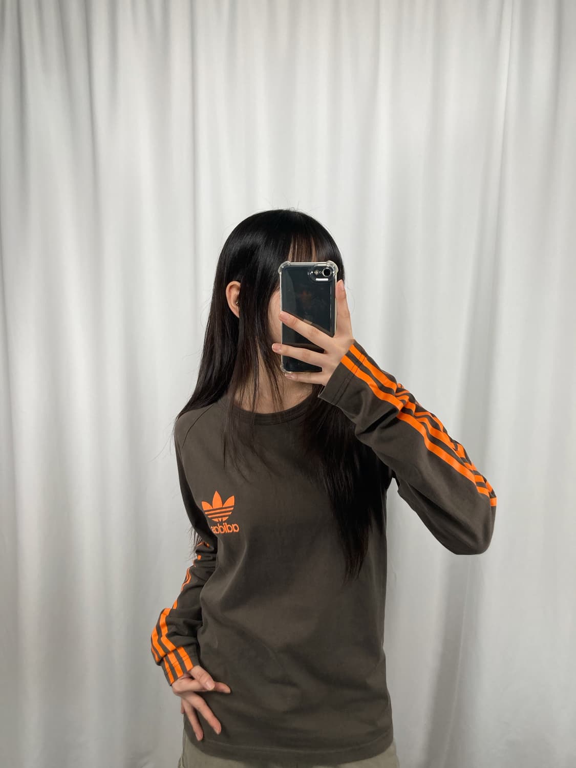 아디다스 오렌지 브라운 롱슬리브 상품이미지2