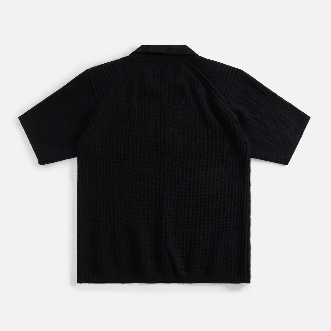 Auralee Wool Rib Knit Skipper Polo Black 상품이미지2