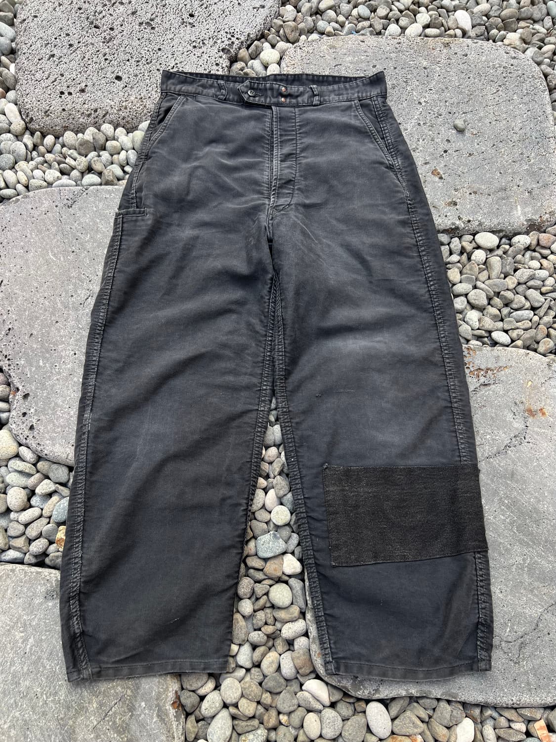 (31인치)OLD EURO BLACK MOLESKIN 블랙몰스킨워크팬츠 상품이미지1