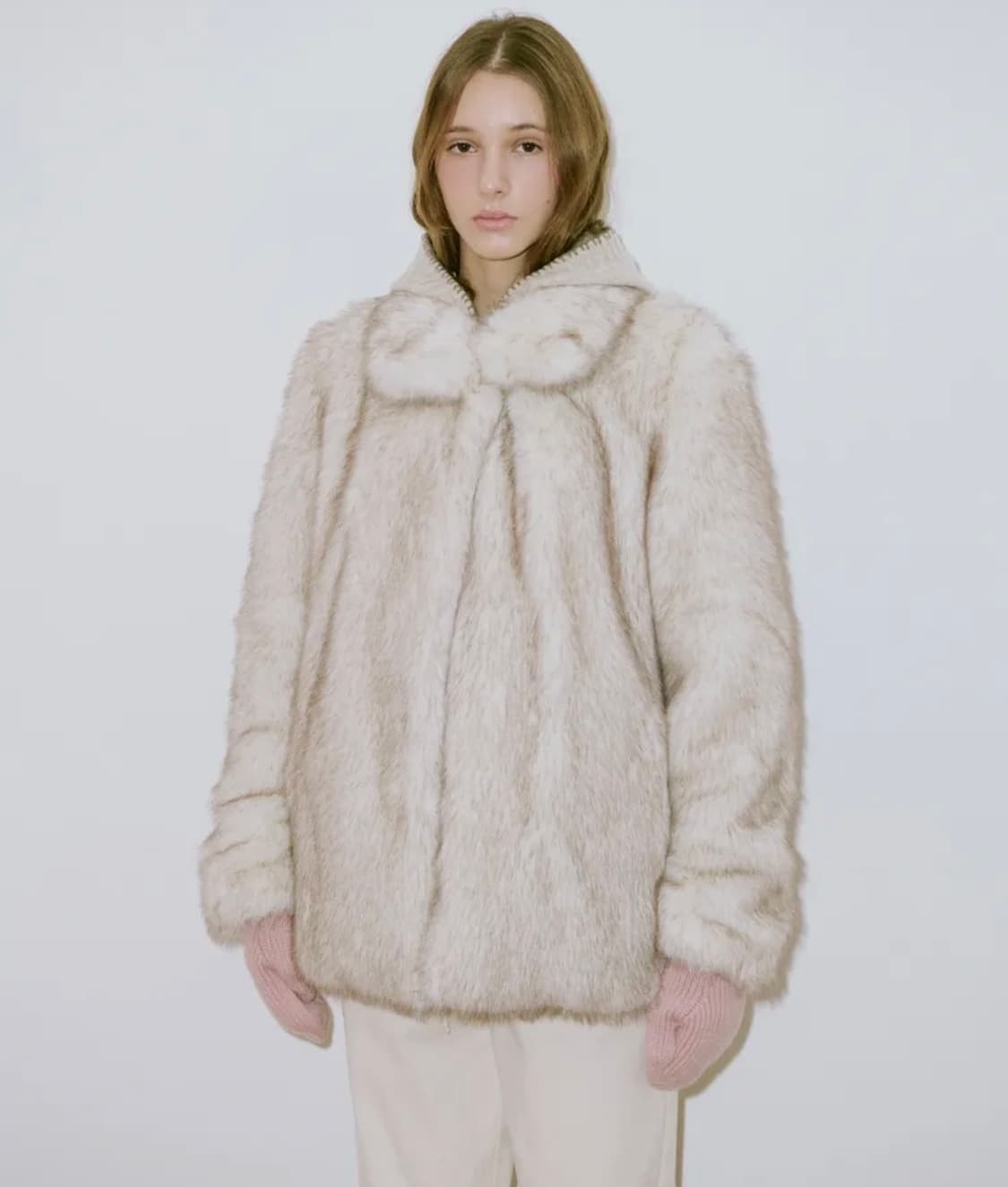 시눈 헤비 믹스 퍼 아이보리 새상품 상품이미지4