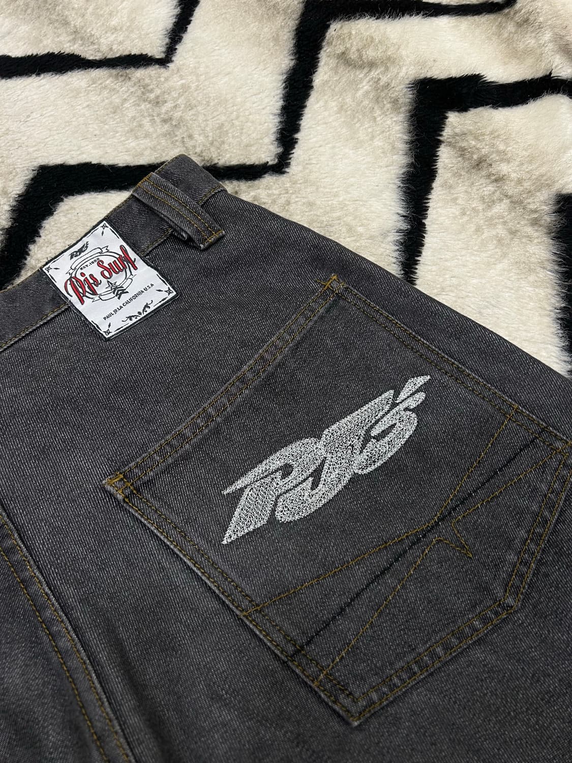 [32]PJ.Surf 올드스쿨 카고 와이드 데님/그레이 상품이미지1