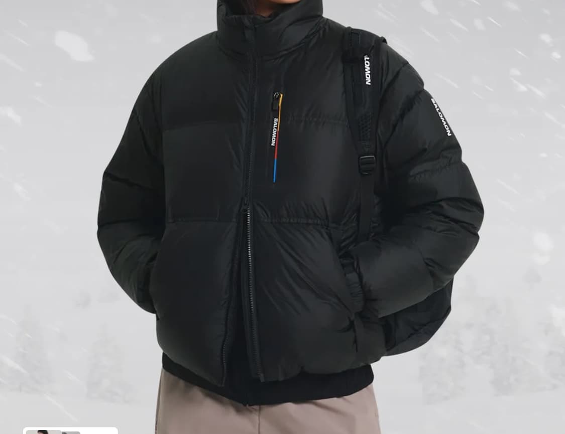 24년도 살로몬 컨투어 크롭 패딩 여성용 블랙s사이즈 상품이미지8