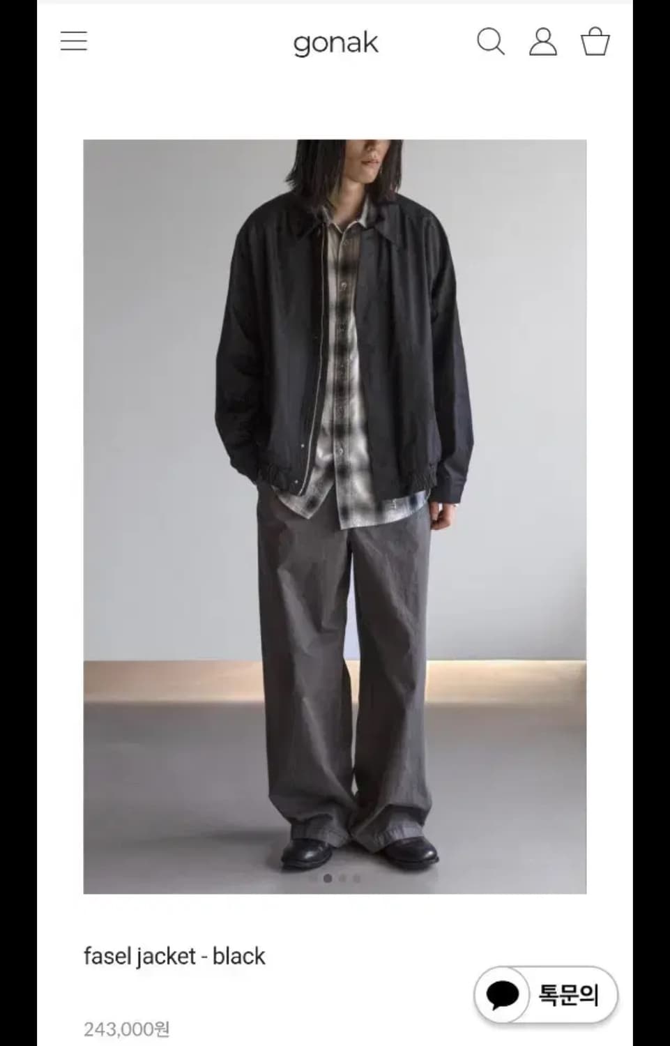 고낙 25ss파셀블루종 블랙 3사이즈 L  상품이미지2