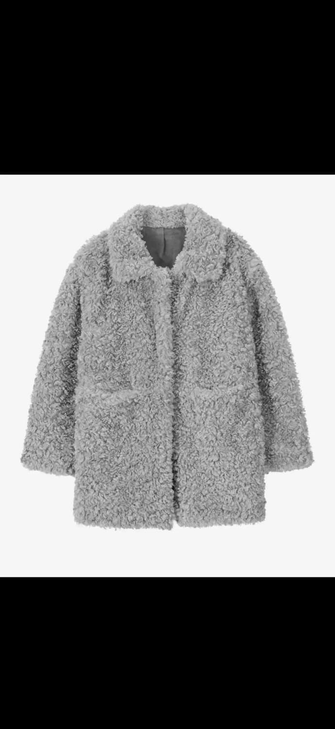 비터셀즈 컬리 카라 퍼 자켓 - 그레이 상품이미지5