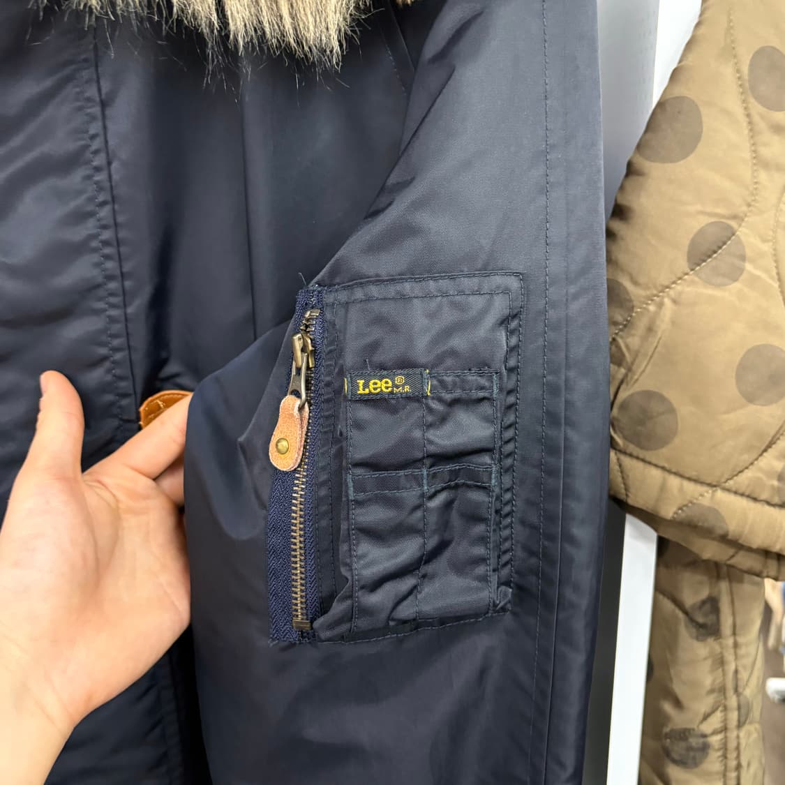 (M) 90s Lee 퍼 넥 항공 점퍼 자켓 made in JAPAN 상품이미지4