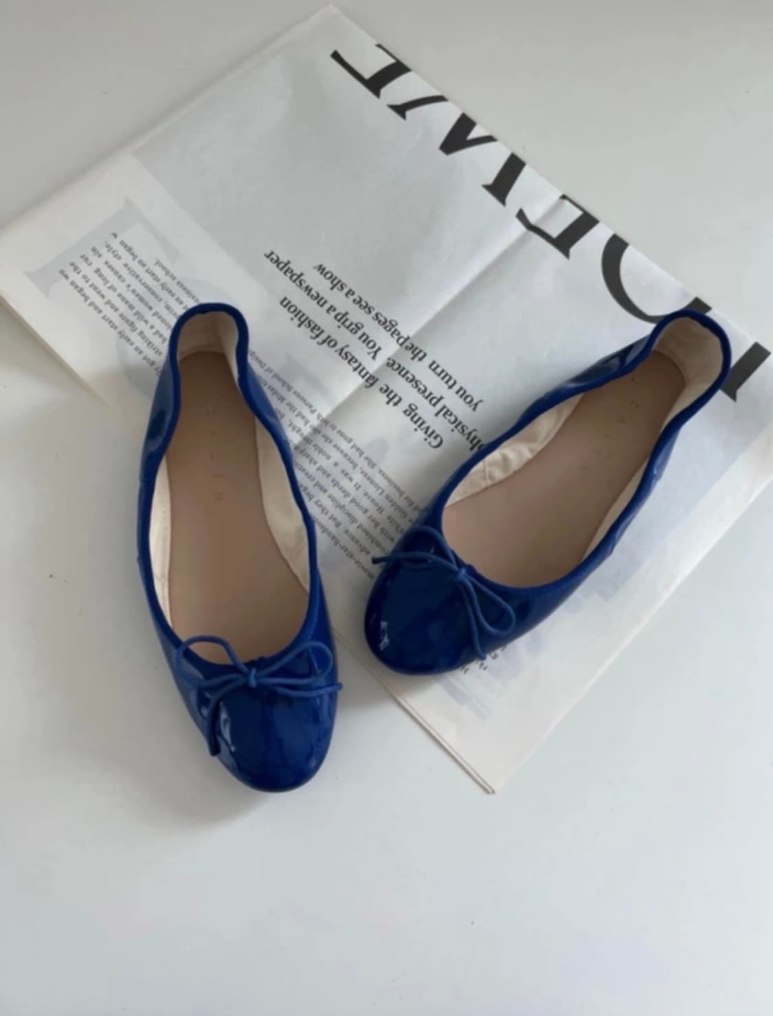 깔량)애나멜 말랑이 블루 플랫슈즈 230(새상품) 상품이미지3