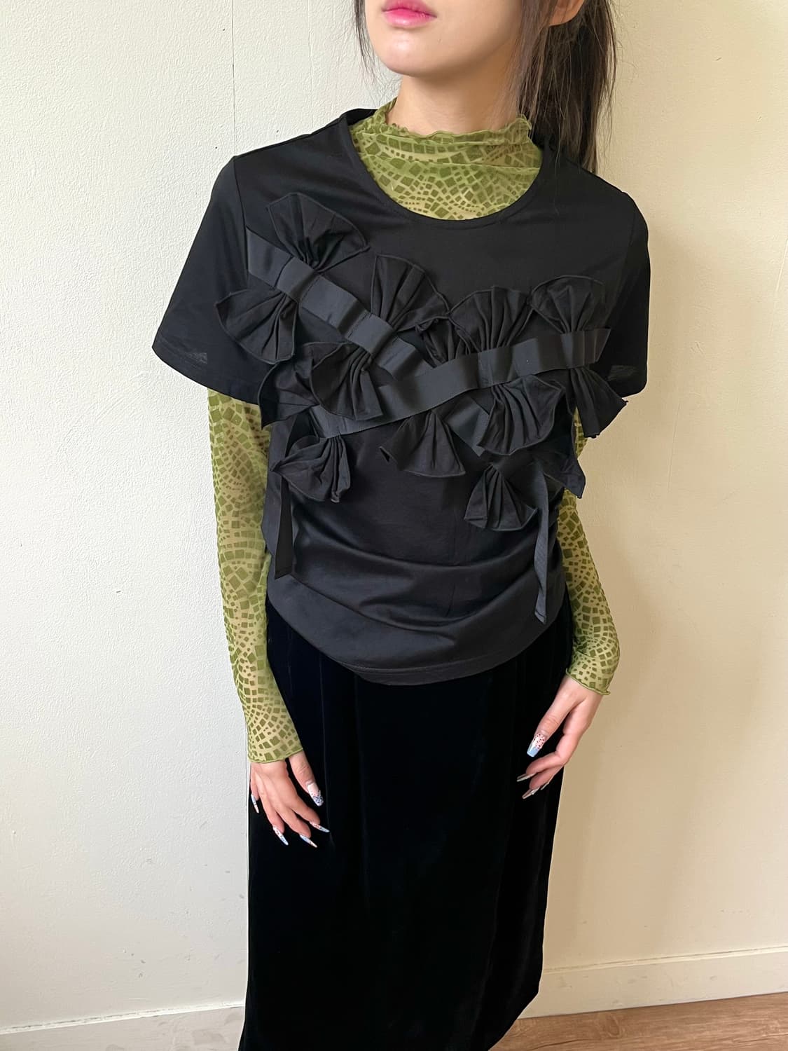 japan vtg 크로커다일 시스루 터틀넥 상품이미지8