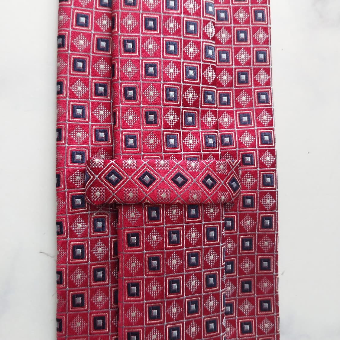 에르메네질도 제냐 실크 기하학 자카드 넥타이 9cm A+등급 K1924 상품이미지8