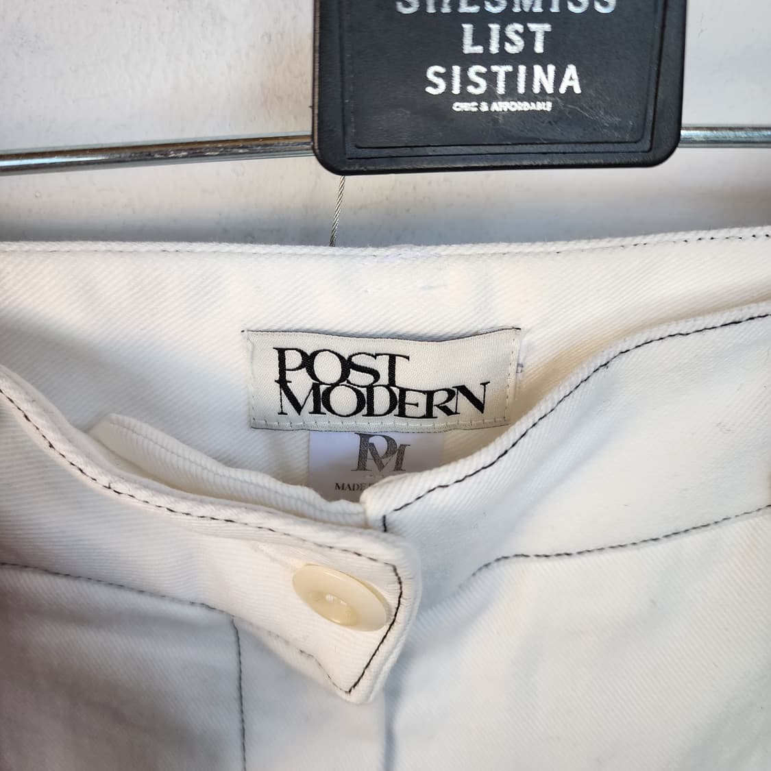 POST MODERN 화이트 스티치 데님 팬츠 상품이미지2