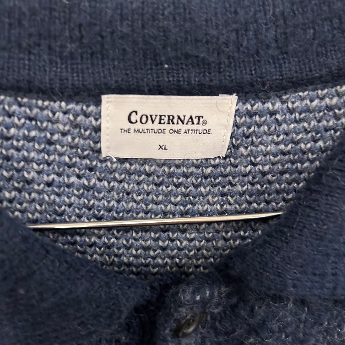 커버낫 아가일 패턴 모헤어 카라 오버핏 니트 상품이미지3