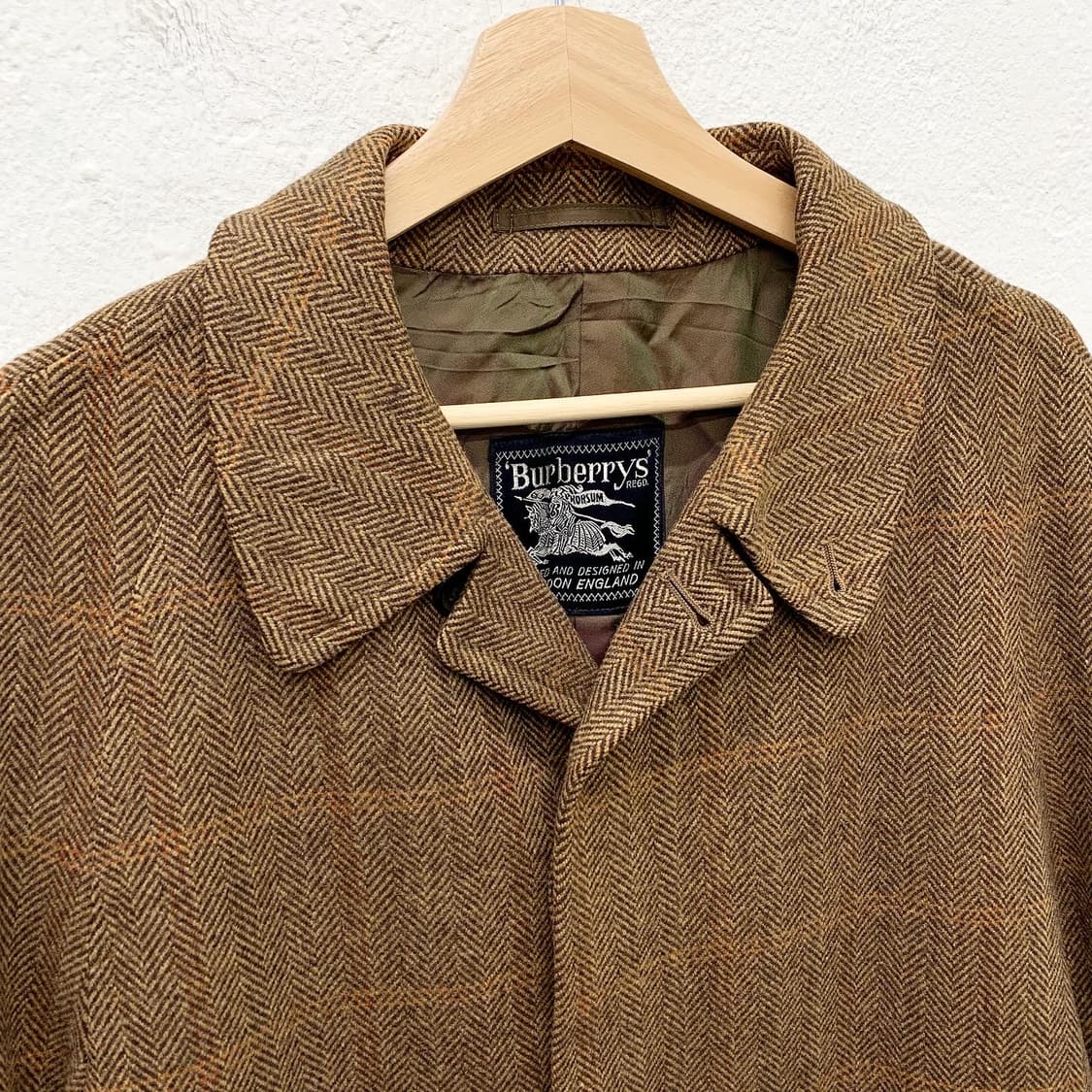 버버리 프로섬 브라운 헤링본체크 울 발마칸 상품이미지3