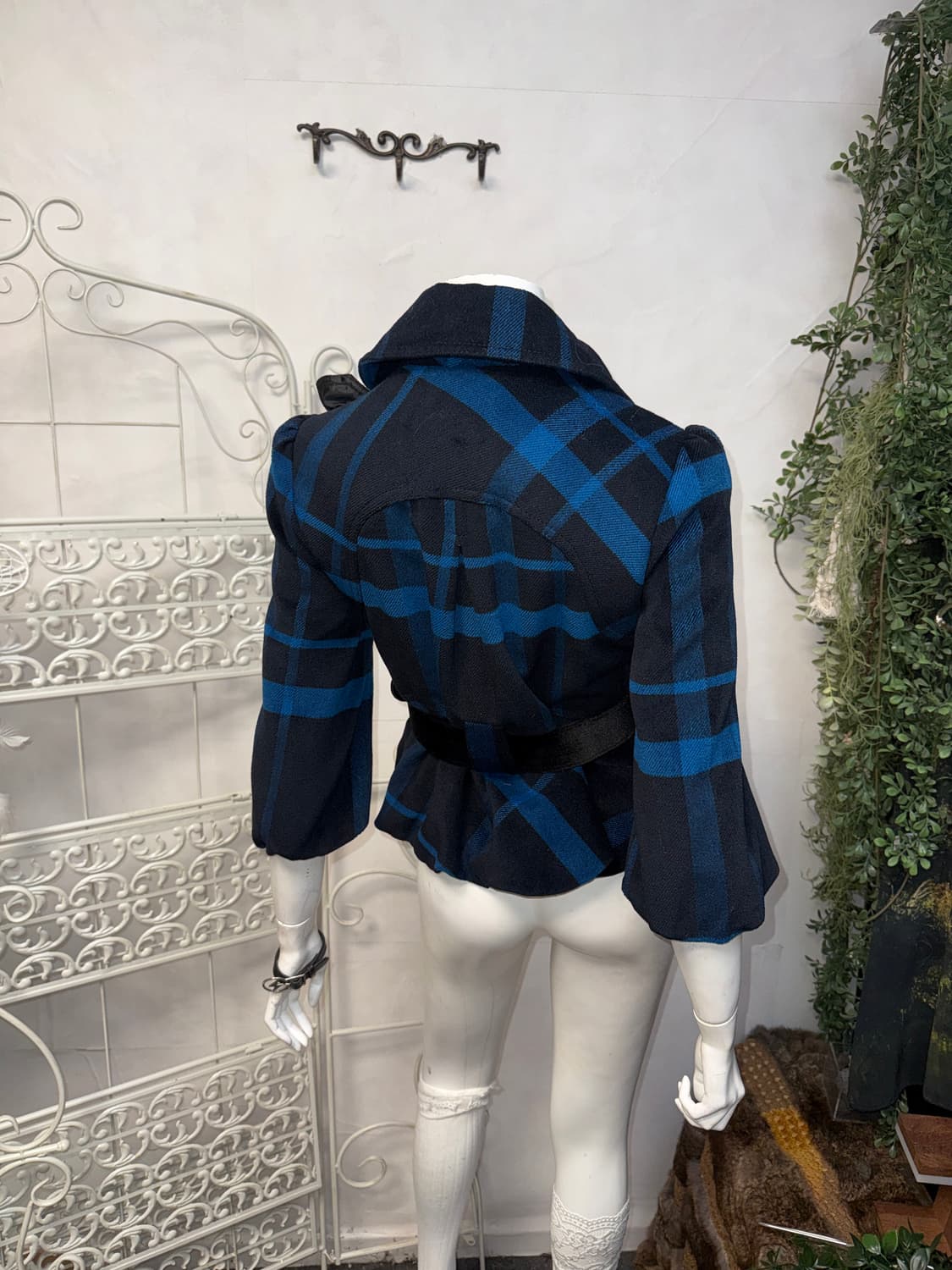 Blue black belted puff balloon ribbon jk 상품이미지3