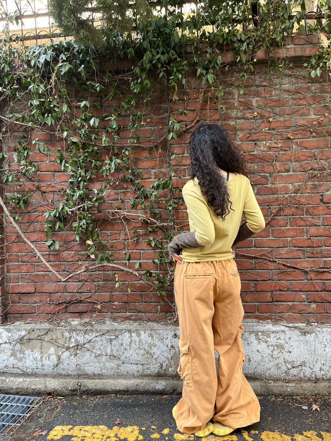 오렌지 브라운 와이드 카고 팬츠 상품이미지6