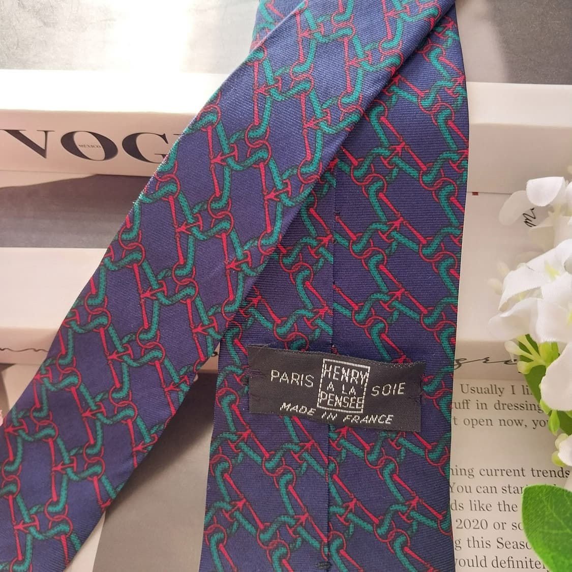 헨리유 아 라 팡세 실크 패턴 넥타이 8.5cm A+~A등급 K1750
 상품이미지5