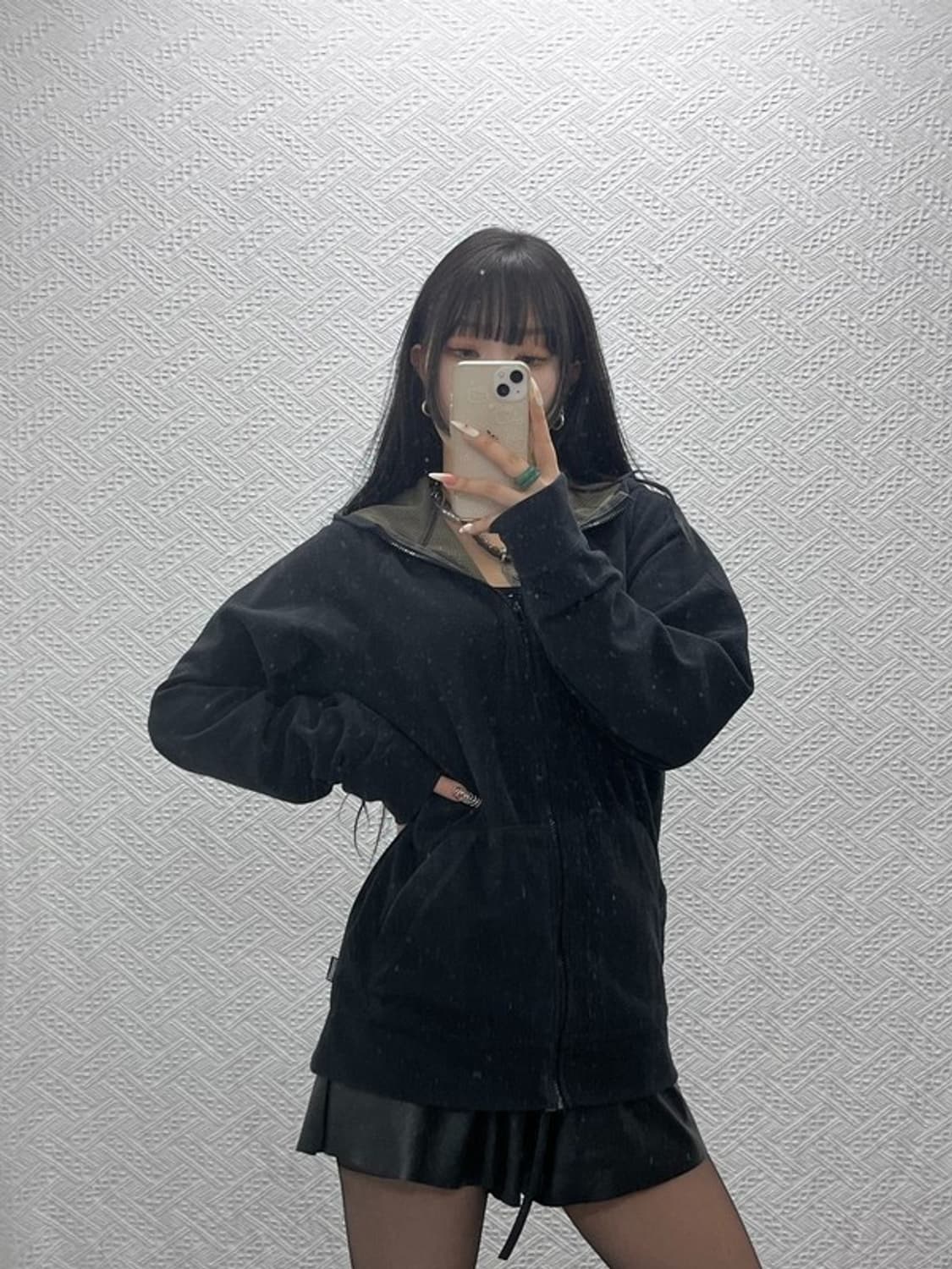 스투시 올드스쿨 베이직 빈티지 무지 후드집업 L C09432 상품이미지1