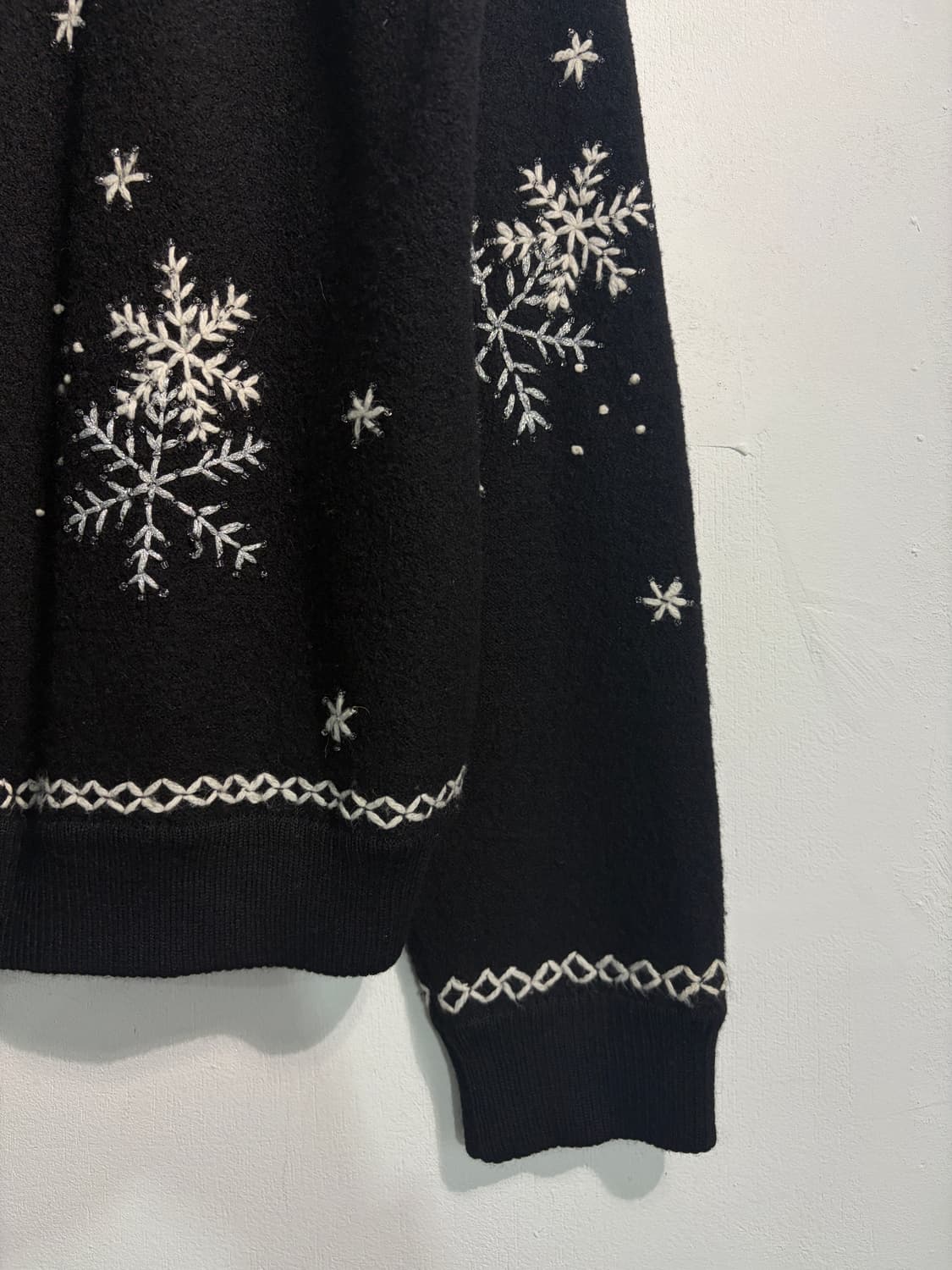 울 100% 눈송이 니트집업 wool 100% 상품이미지6