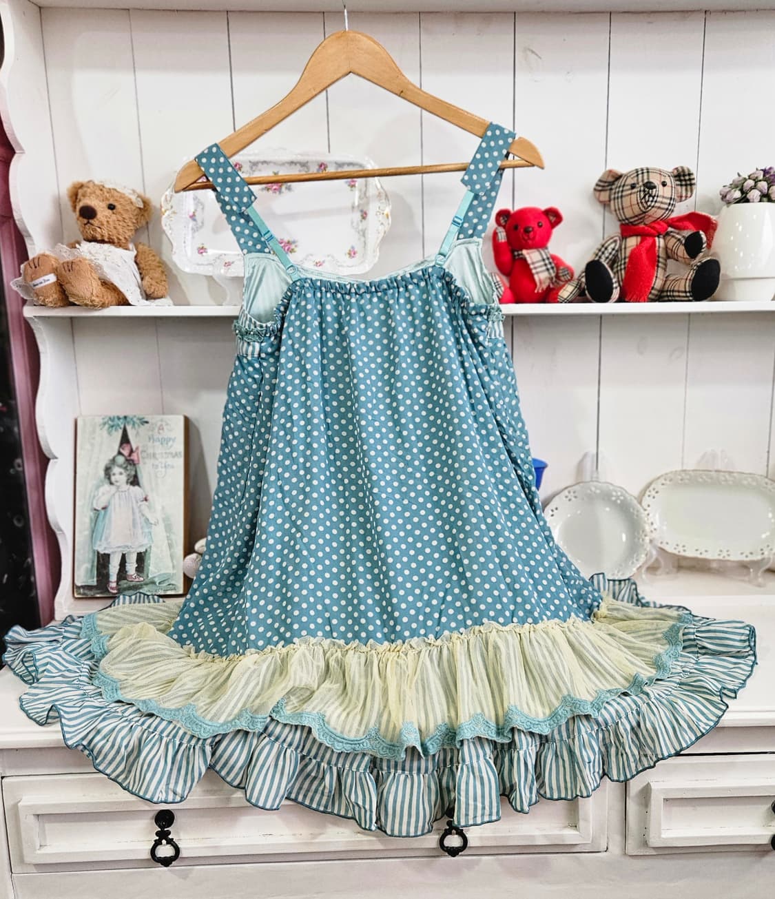 no0327(Axes Femme) 민트 도트 프릴 원피스 상품이미지8