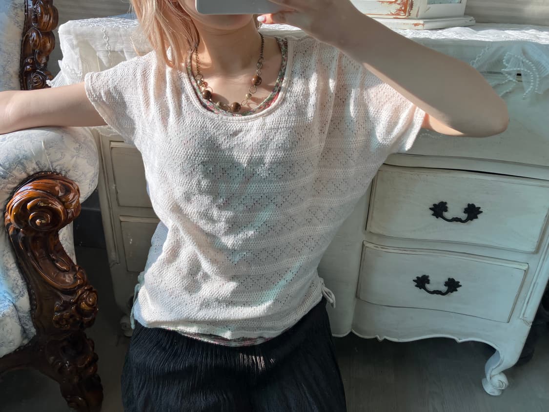 빈티지 하구미 레이어드 블라우스 상품이미지3