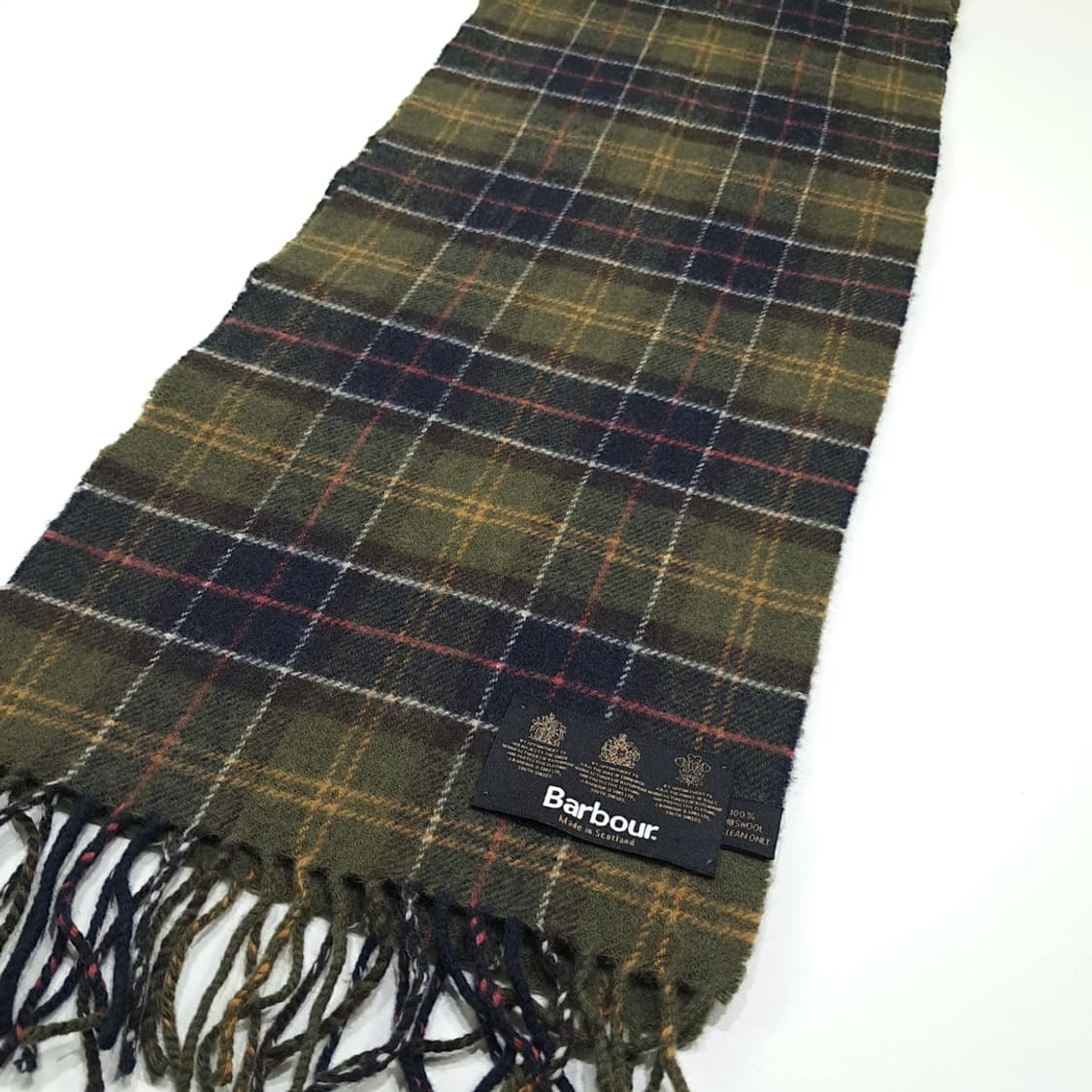 MX338 바버 올리브그린 타탄체크 램스울 목도리 머플러 상품이미지2