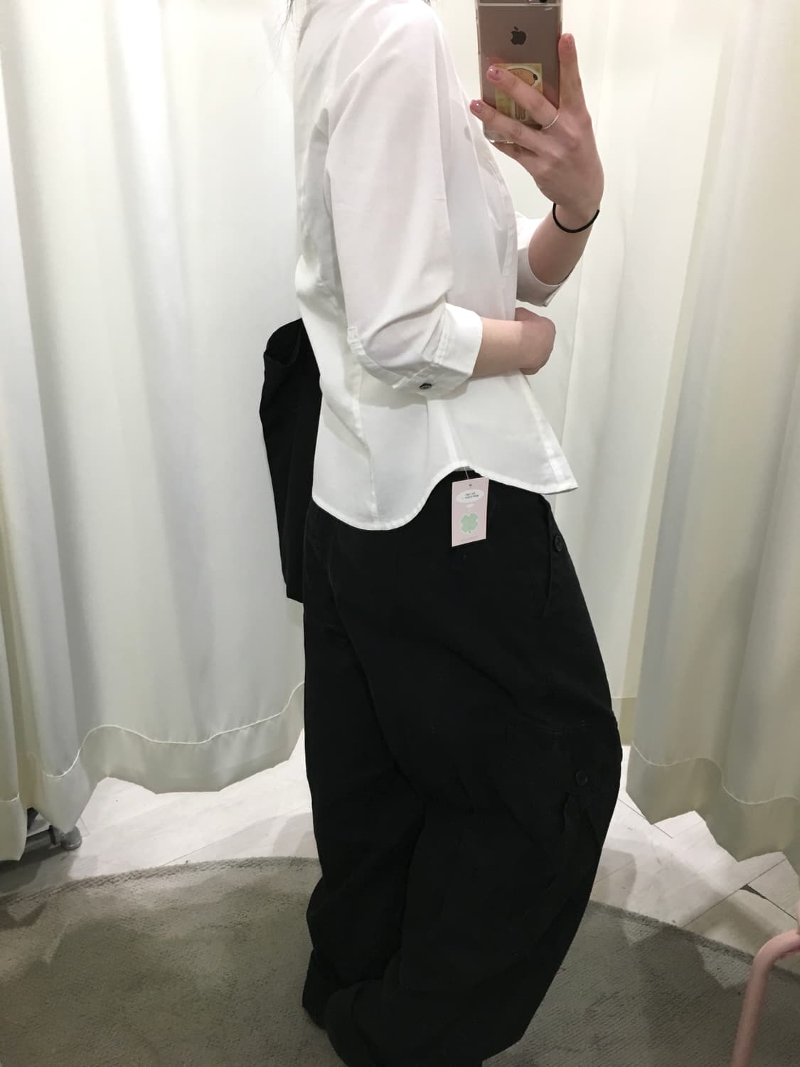 y2k 화이트 슬림 셔츠 상품이미지5