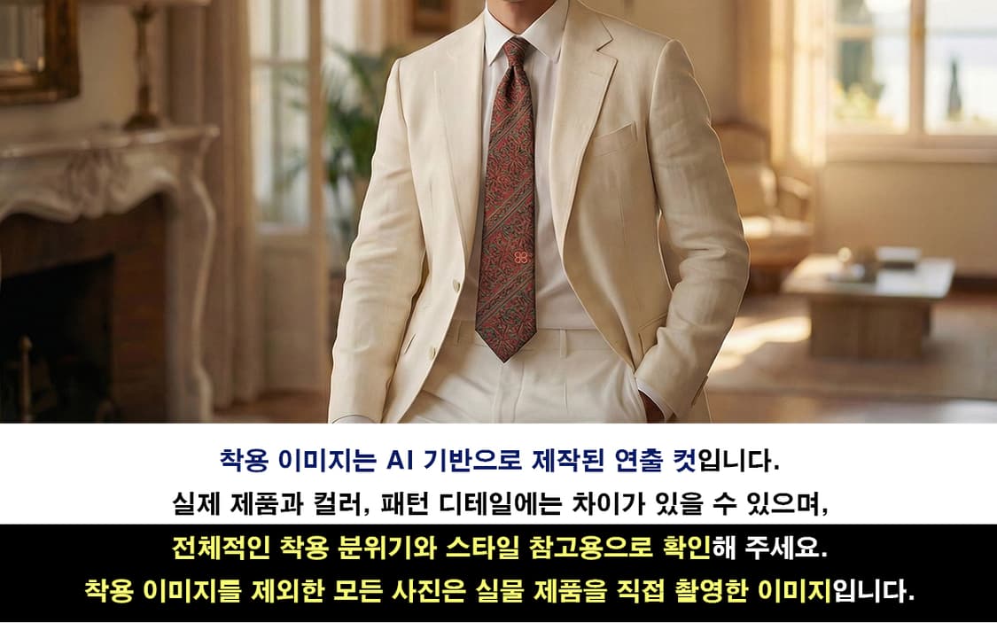 발렌시아가 실크 브라운 페이즐리 넥타이 8.5cm A+~A등급 K1820 상품이미지2