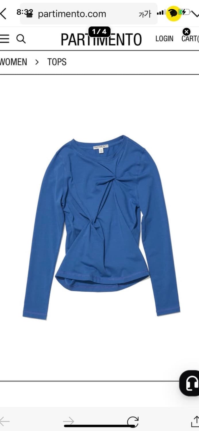 파르티멘토 우먼 꼬임 블루 긴팔 티셔츠 상품이미지2
