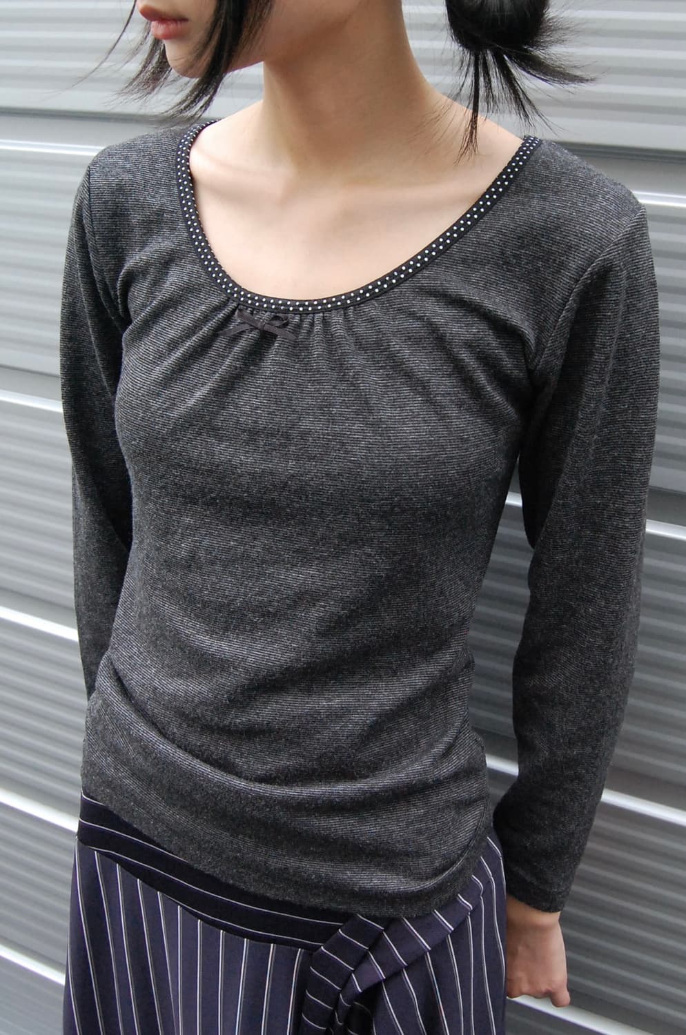 Dot ribbon top 상품이미지1