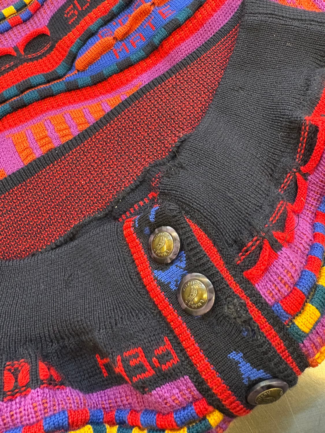 이마루 오스트레일리아 패턴 니트 베스트 상품이미지3