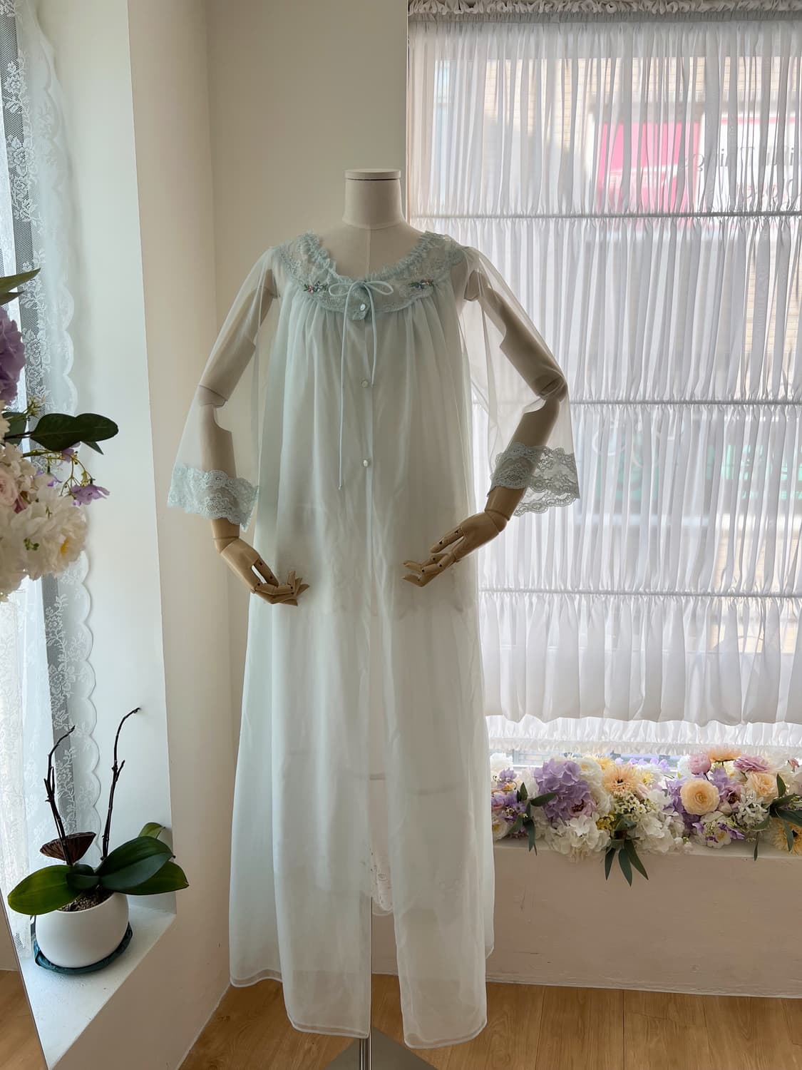 민트 레이스 맥시 나이트드레스 상품이미지3