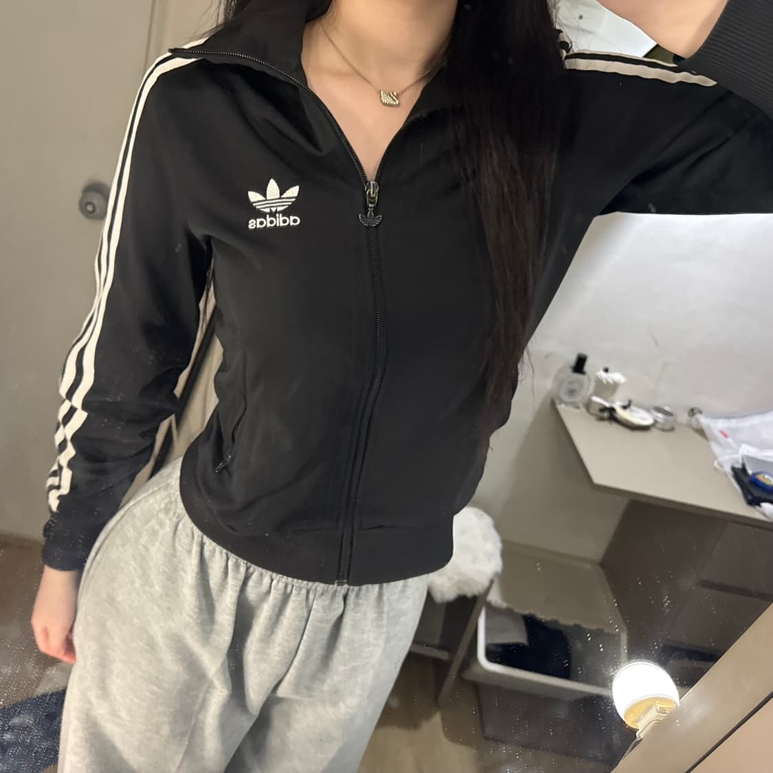 아디다스 불꽃파이어버드 트랙탑 져지 흰검 등판포인트🤍🖤 상품이미지3