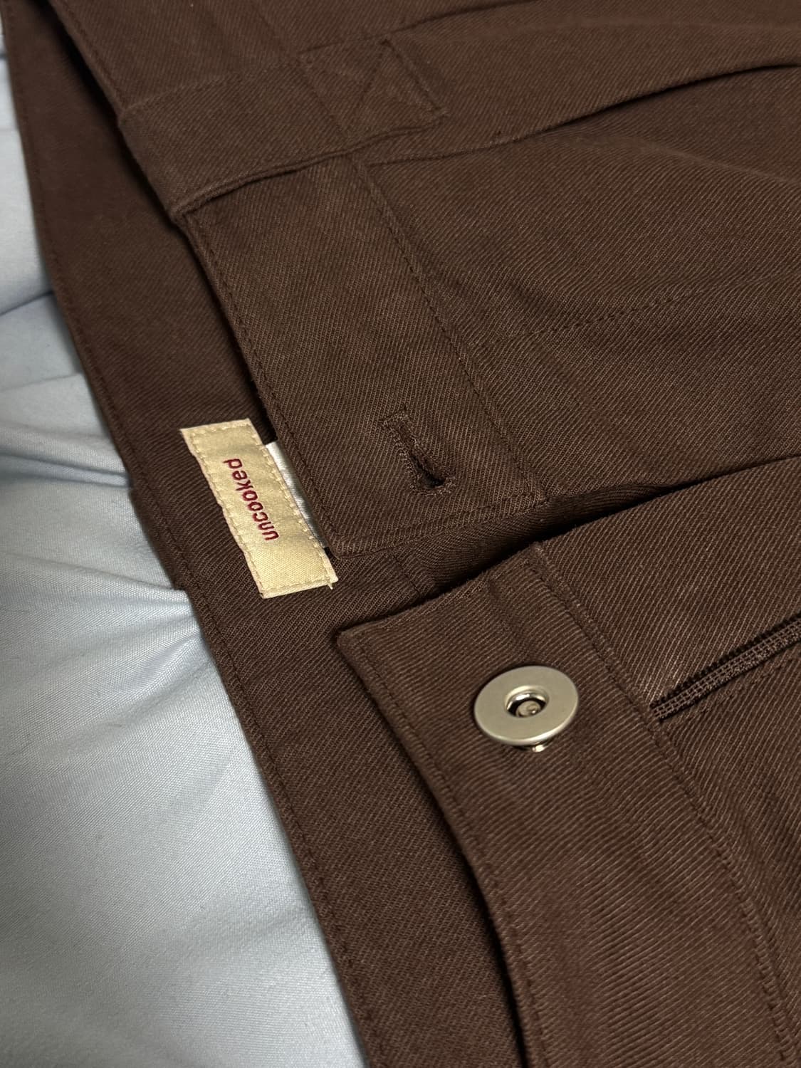 언쿡드 volume two tuck wide pants brown 상품이미지4