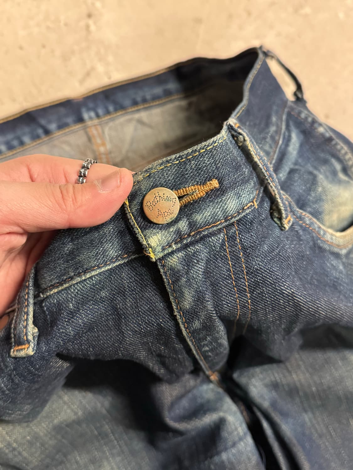 00s 베이프 스타 커스텀 워시드 데님팬츠  상품이미지8