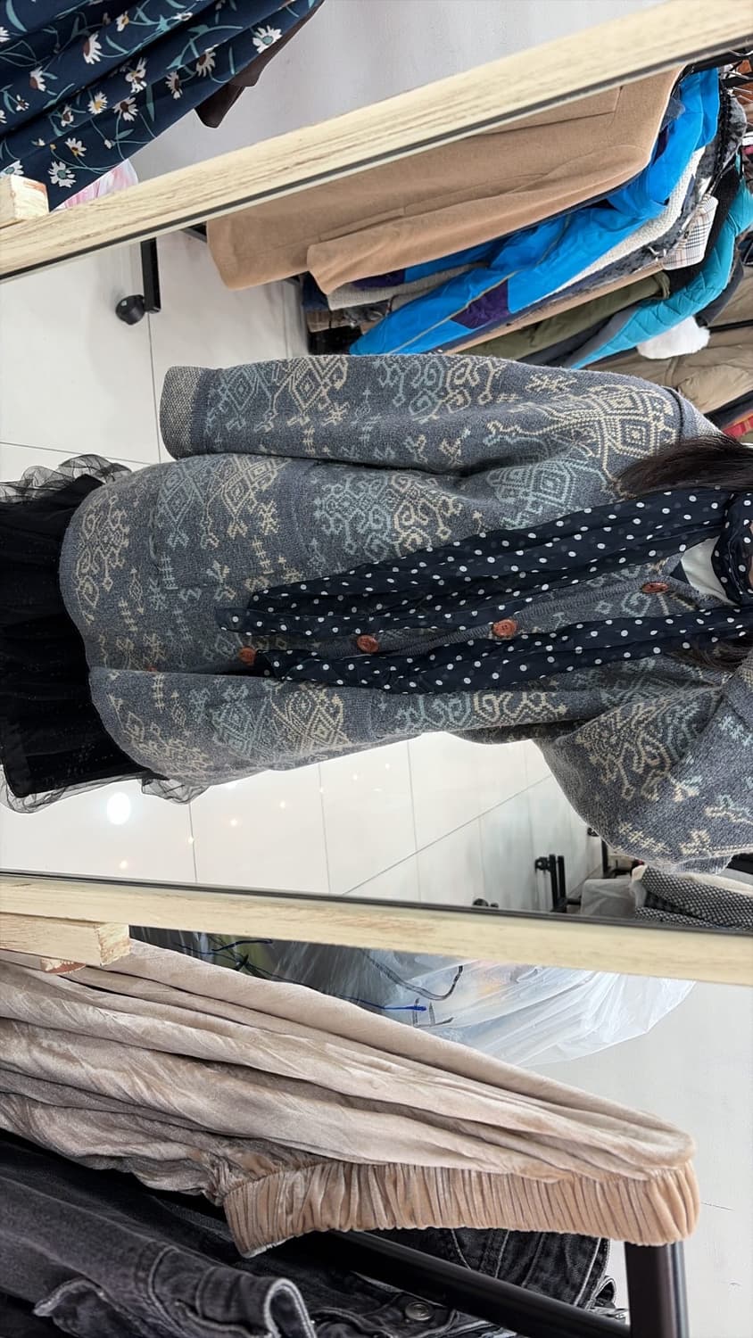 빈티지 니트 단추 가디건 상품이미지1