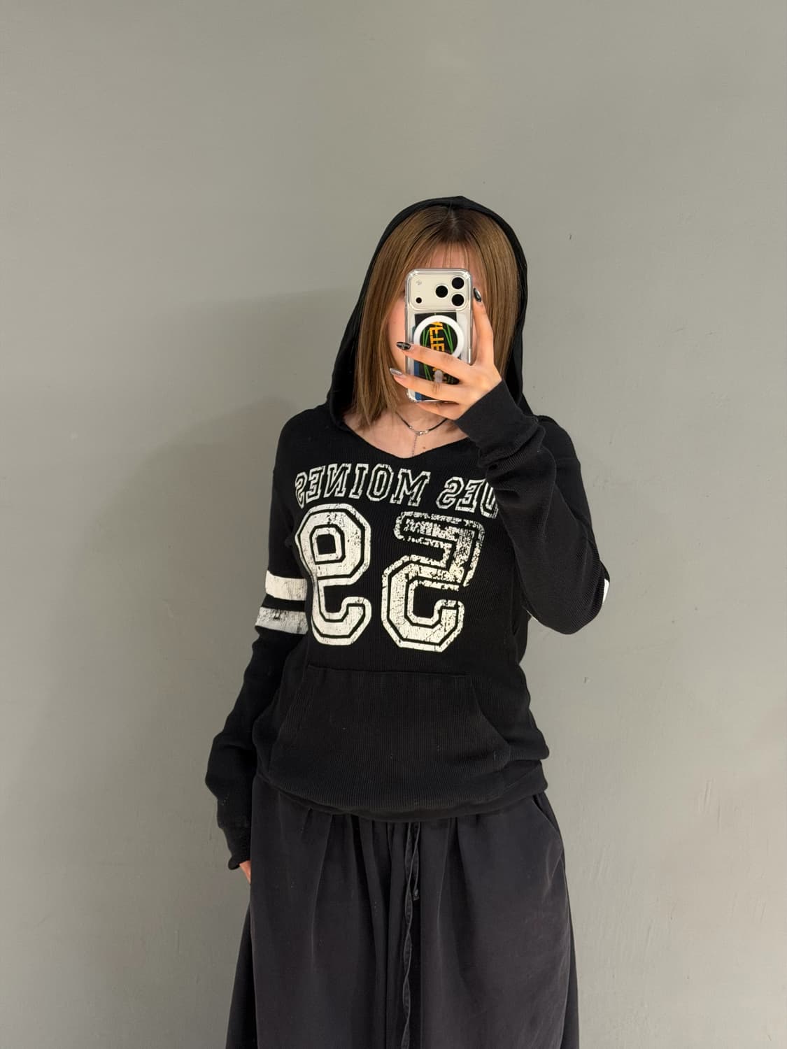 numbering point waffle hood sleeve 상품이미지2