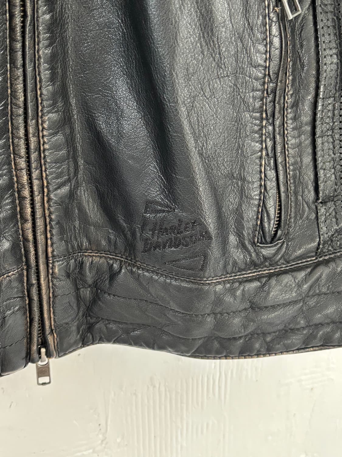 Harley Davidson 할리데이비슨 블랙 가죽 라이딩 기어 자켓 상품이미지8