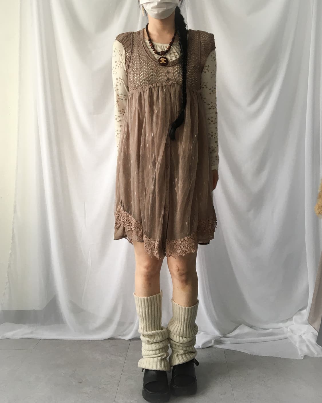 Sha layered crochet onepiece 상품이미지6