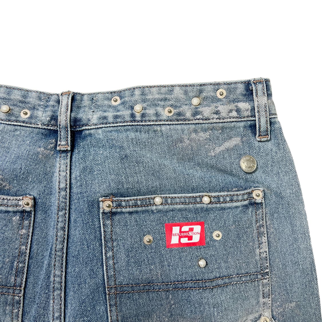 RESURRECITON 13 레저렉션13 더블니 데님팬츠 (M) 상품이미지8