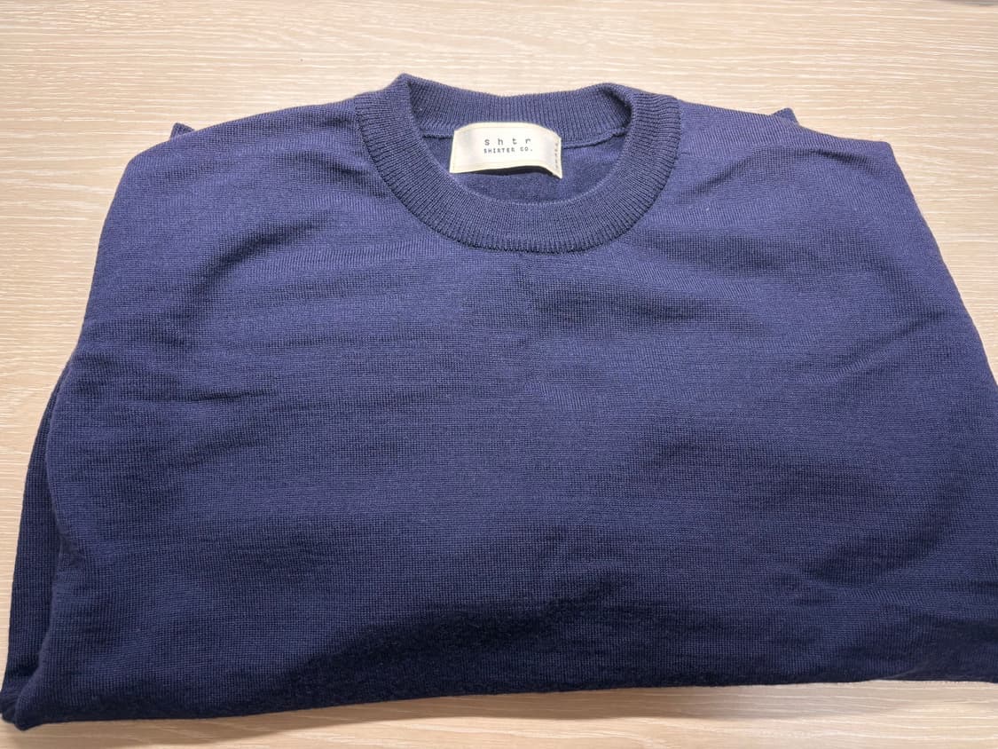 셔터 울 크루넥 니트 네이비 s 상품이미지1