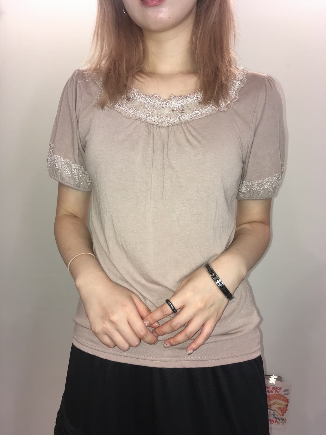 Axes femme pink lace puff t shirt 상품이미지2