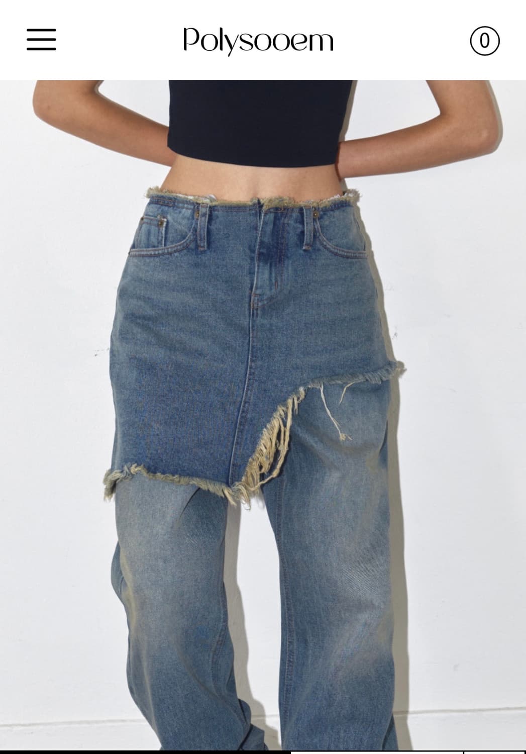 폴리수엠 레이어드팬츠 LAYERED SKIRT DENIM JEAN 상품이미지2
