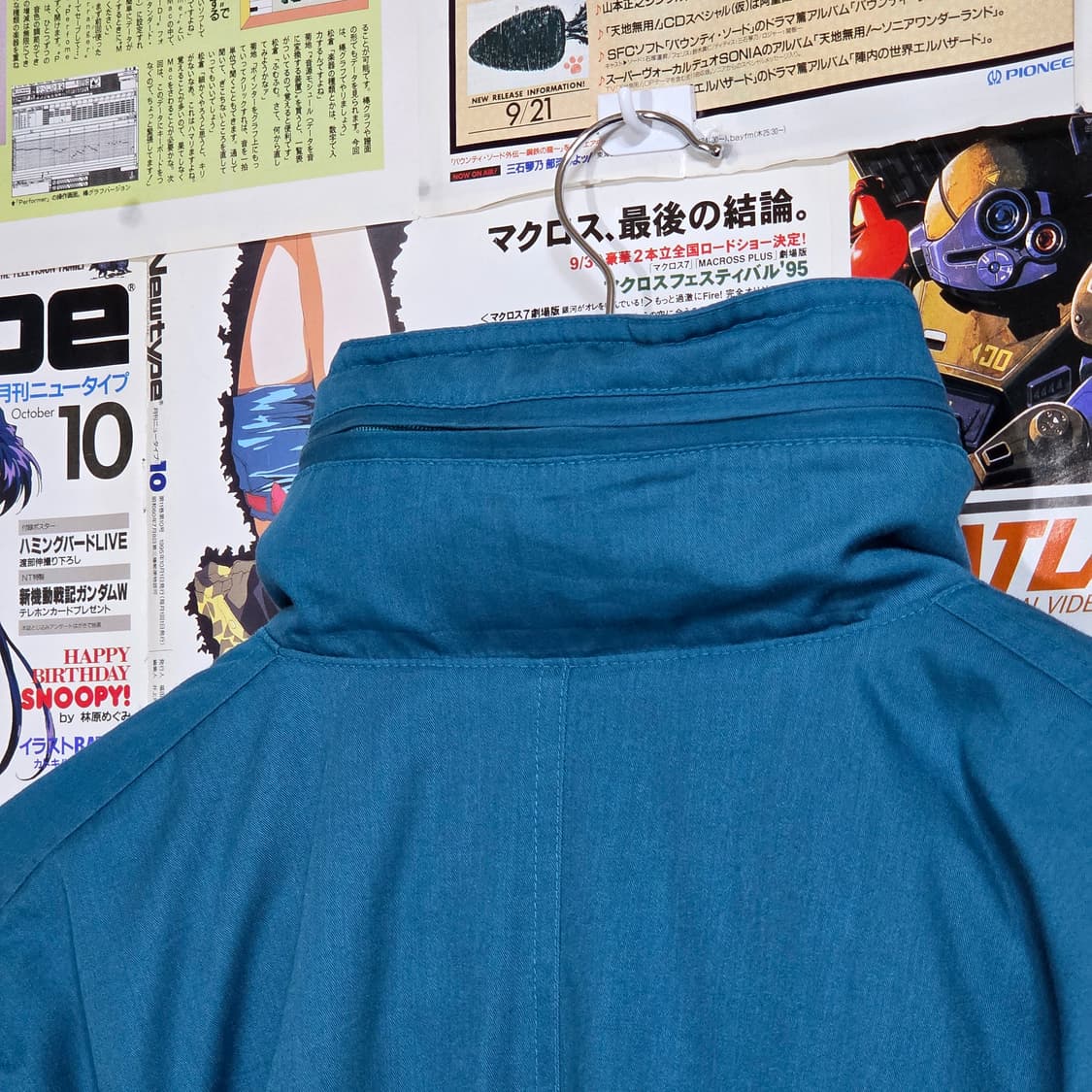 JPN 피콕 블루 누빔 오버핏 코튼 봄버 점퍼 상품이미지7