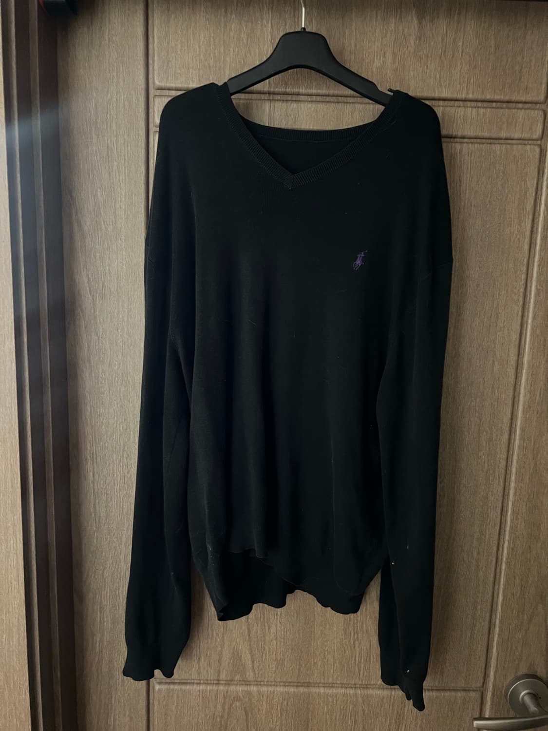 폴로 브이넥 니트 네이비 상품이미지1