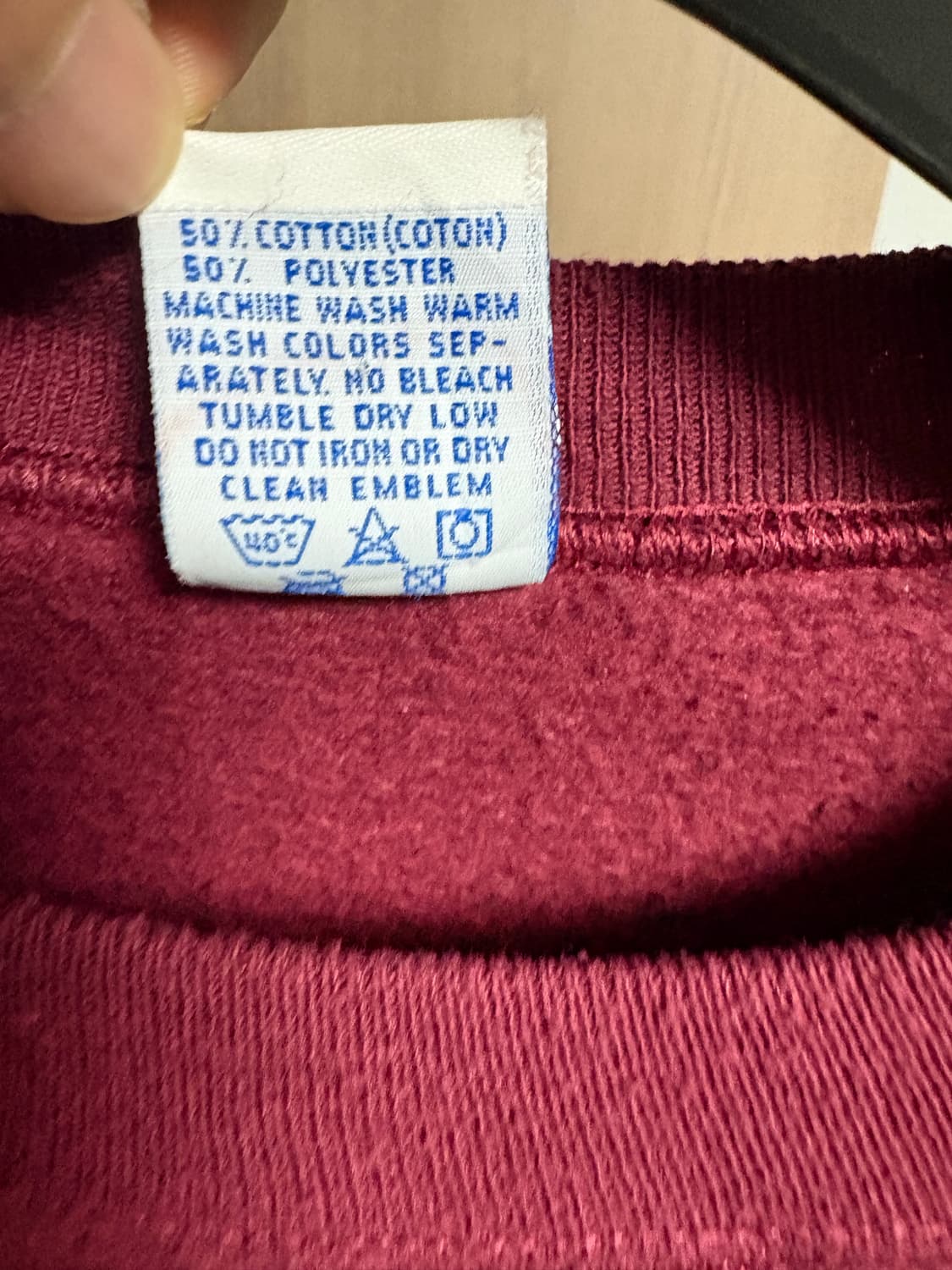 [M] 90s USA 러셀 스웻셔츠 와인 상품이미지4