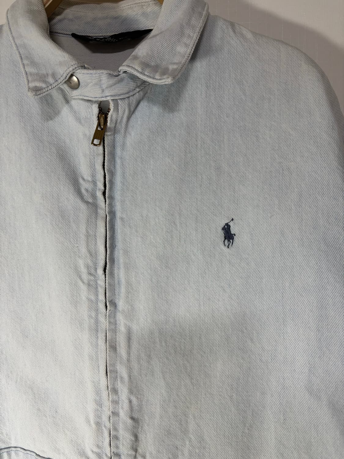 90s 폴로 화이트 데님 스윙탑 베이포트 봄버 자켓 빈티지 상품이미지6