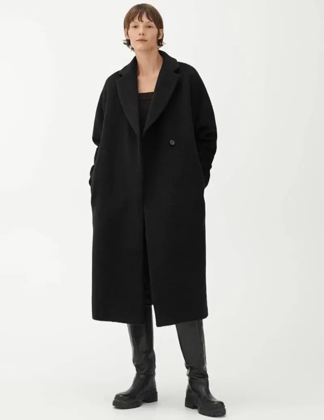 아르켓 Arket 울 알파카 블랜디드 벨티드 코트 다크 그레이 상품이미지9